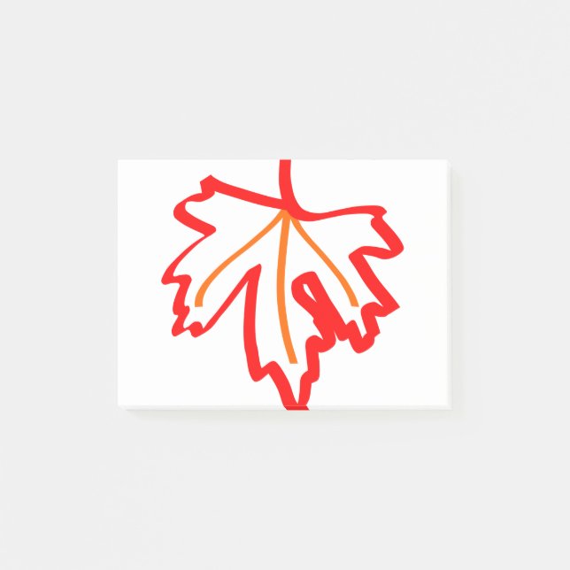 Notas Post-it® Maple Otoño Caída Naranja Rojo (Anverso)