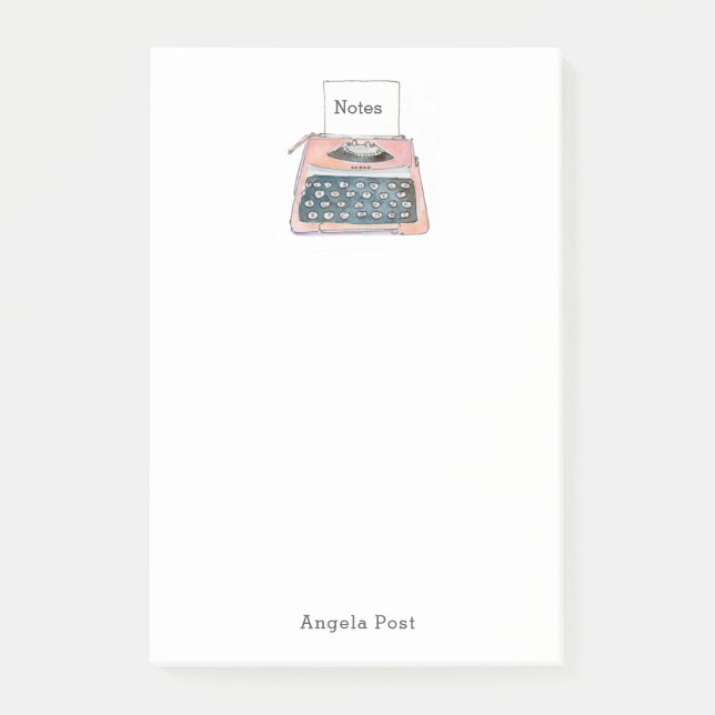 Notas Post-it® Máquina de acuarela rosada (Anverso)