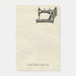 Notas Post-it® Máquina de coser antigua con nombre