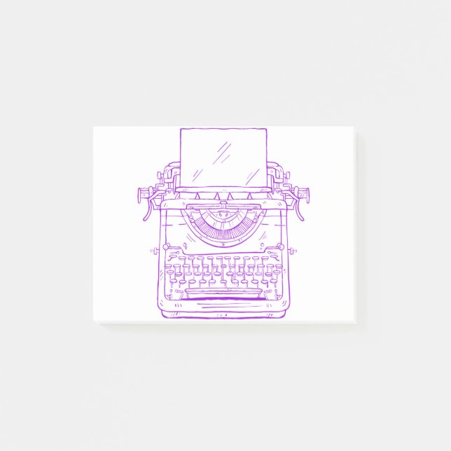 Notas Post-it® máquina de escribir violeta (Anverso)