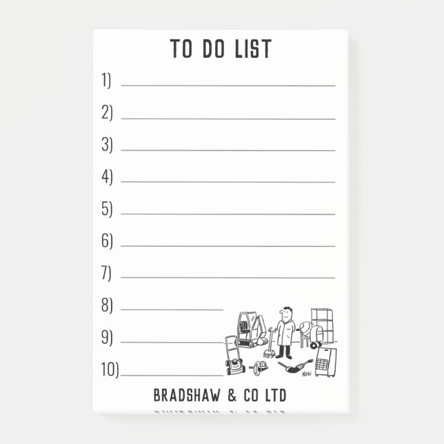 Notas Post-it® Máquina herramienta y negocio de alquiler de plant (Anverso)