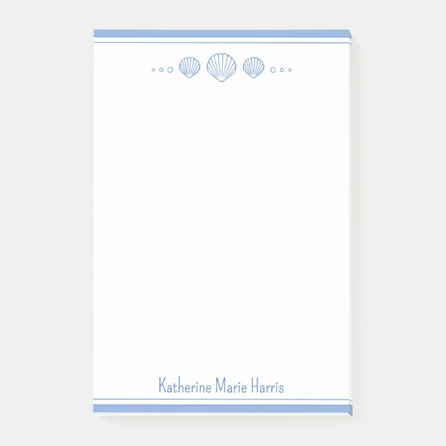 Notas Post-it® Maravillas de azulado y de vieiras personalizadas (Anverso)