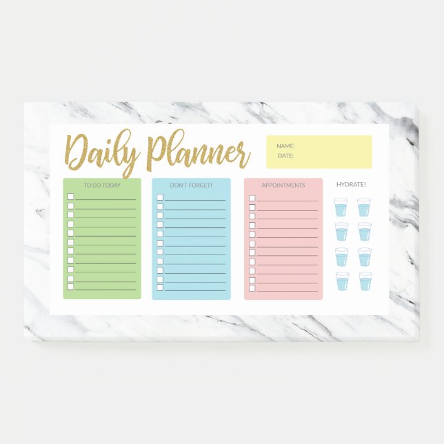 Notas Post-it® Marble Daily Planner (Anverso)