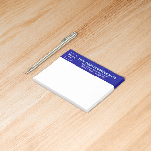 Notas Post-it® Marca comercial en encabezado azul de rectángulo