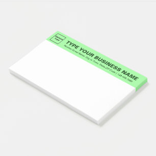 Notas Post-it® Marca comercial en encabezado verde claro grande