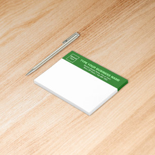 Notas Post-it® Marca comercial en encabezado verde de rectángulo