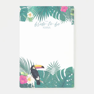 Notas Post-it® Marca de agua Tropical para futuras novias Verde a