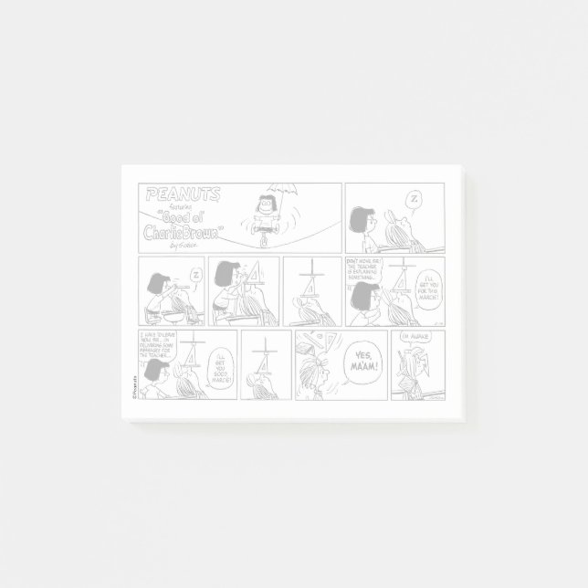 Notas Post-it® Marcie & Peppermint Patty En El Aula (Anverso)