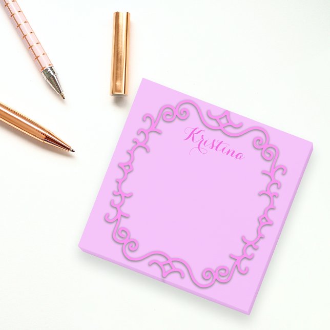Notas Post-it® Marco antiguo barroco magenta rosa personalizado (Subido por el creador)