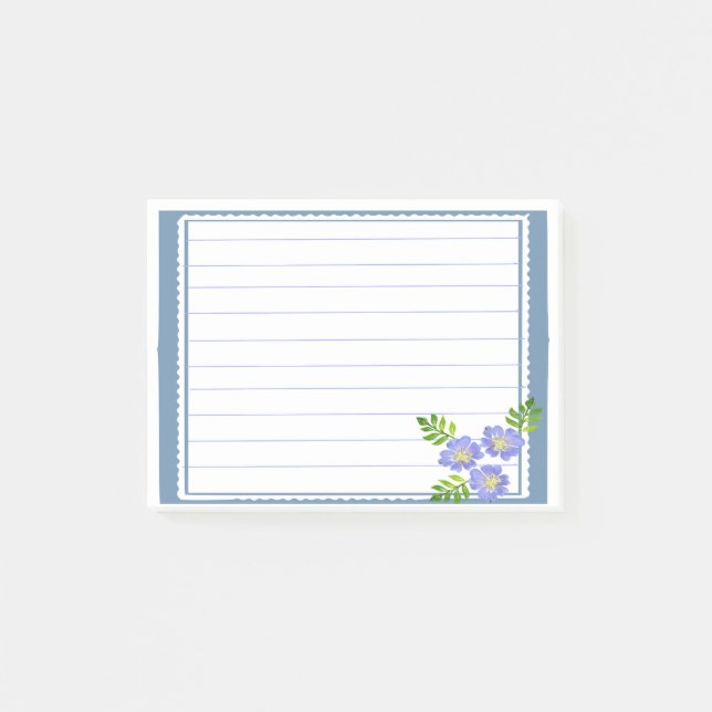 Notas Post-it® Marco de borde azul (Anverso)