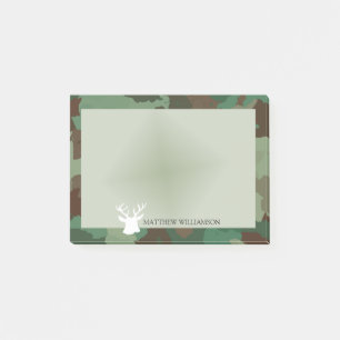 Notas Post-it® Marco de camo verde personalizado con silueta negr