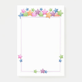 Notas Post-it® Marco de estrellas de color bonito