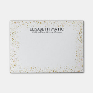 Notas Post-it® Marco de estrellas y destellos dorados