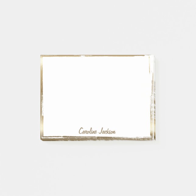 Notas Post-it® Marco de oro sofisticado personalizado (Anverso)