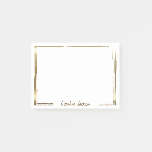 Notas Post-it® Marco de oro sofisticado personalizado (Anverso)
