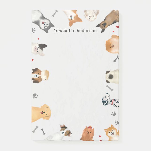 Notas Post-it® Marco de perro (Anverso)