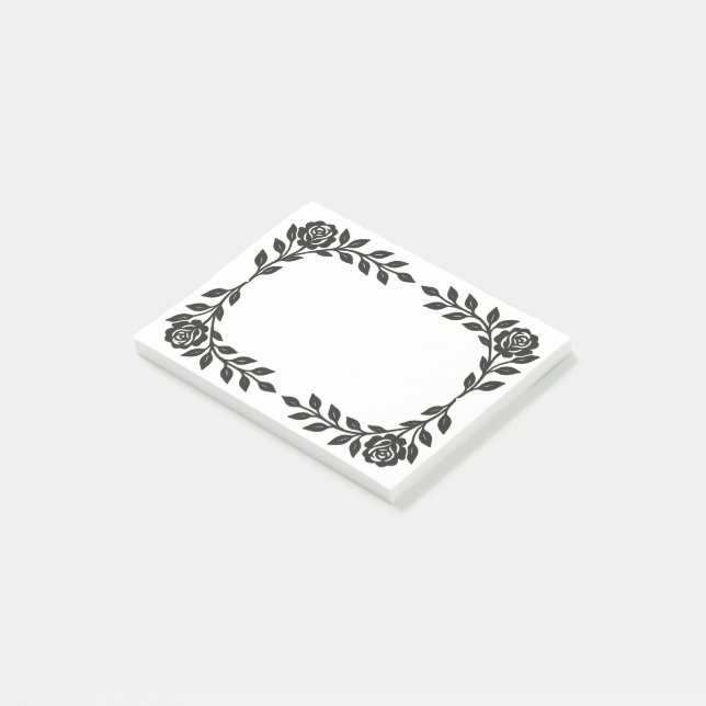 Notas Post-it® Marco de rosas (En perspectiva)