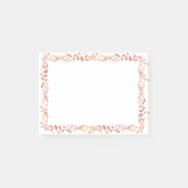 Notas Post-it® Marco floral (Anverso)