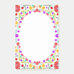 Notas Post-it® Marco Floral Mexicano Fiesta Colorido