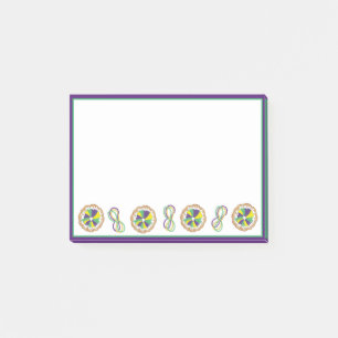 Notas Post-it® Mardi Gras Beads King Cake New Orleans Carnaval