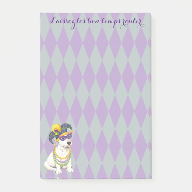 Notas Post-it® Mardi Gras Bull Terrier (Anverso)