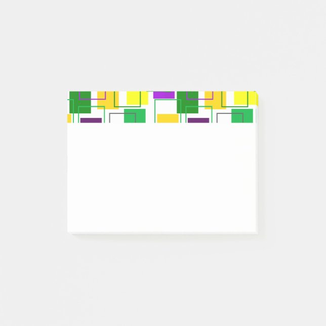 Notas Post-it® Mardi Gras cuadradas y líneas generales (Anverso)