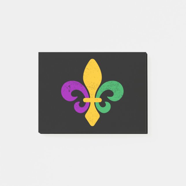 Notas Post-it® Mardi Gras Fleur De Lis (Anverso)