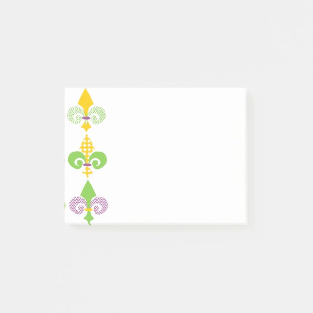 Notas Post-it® Mardi Gras Fleur de Lis (Anverso)