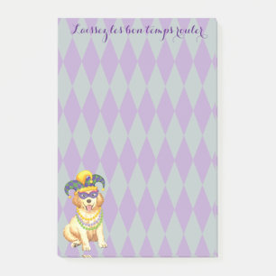 Notas Post-it® Mardi Gras Golden Retriever