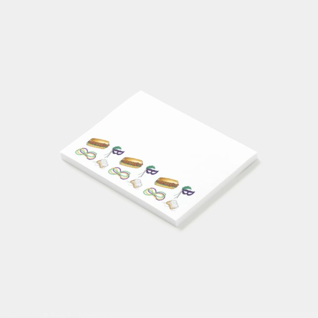 Notas Post-it® Mardi Gras Necklings Beads Bourbon Street NOLA (En perspectiva)