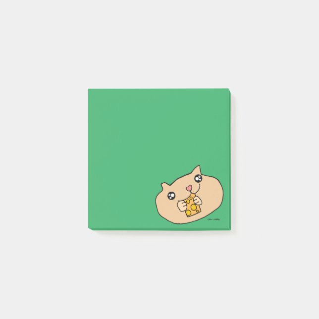 Notas Post-it® Marea verde animal Mascota kawaii (Anverso)