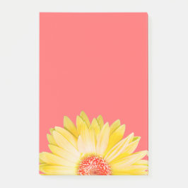 Notas Post-it® Margarita amarilla del Gerbera en rosa