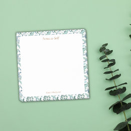 Notas Post-it® Margen botánico azul y verde moderno