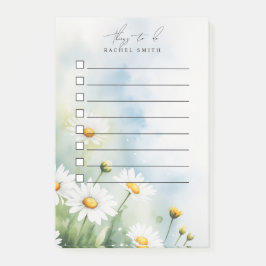 Notas Post-it® Margen de margarita de color de agua para hacer la