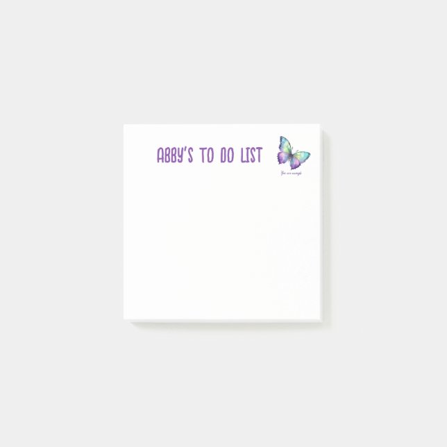 Notas Post-it® Mariposa acuarela ya basta con recordar (Anverso)
