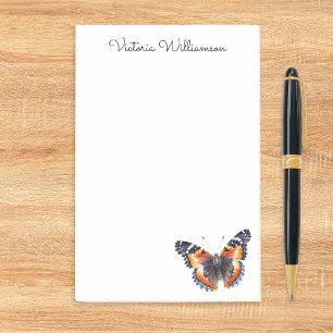 Notas Post-it® Mariposa Almirante Rojo Acuarela Personalizada