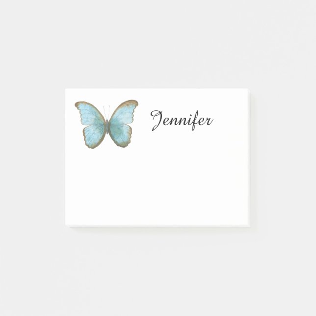 Notas Post-it® Mariposa azul (Anverso)