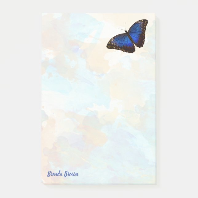 Notas Post-it® Mariposa Azul Morpho Personalizada Hermosa (Anverso)