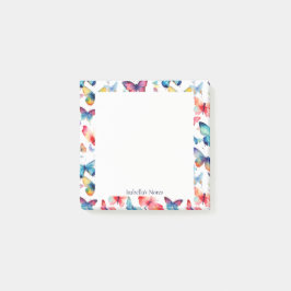Notas Post-it® Mariposa Bonita Acuarela Colorida Personalizada