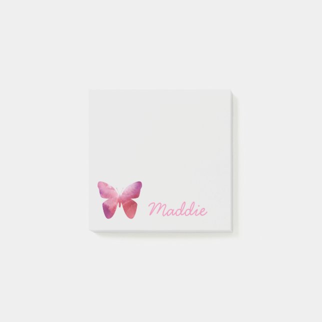 Notas Post-it® Mariposa capilar rosa (Anverso)