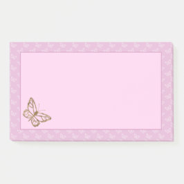 Notas Post-it® Mariposa con aspecto de lámina de oro falso sobre