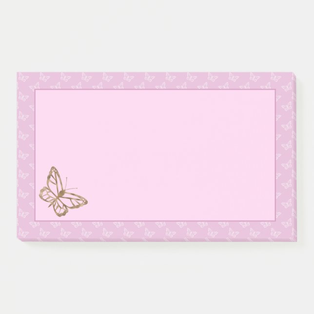 Notas Post-it® Mariposa con aspecto de lámina de oro falso sobre  (Anverso)