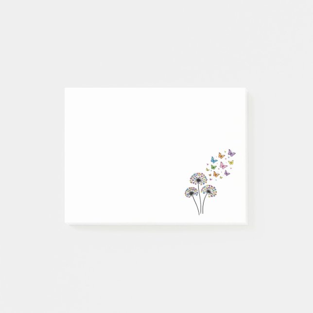 Notas Post-it® Mariposa de diente de león fluye (Anverso)
