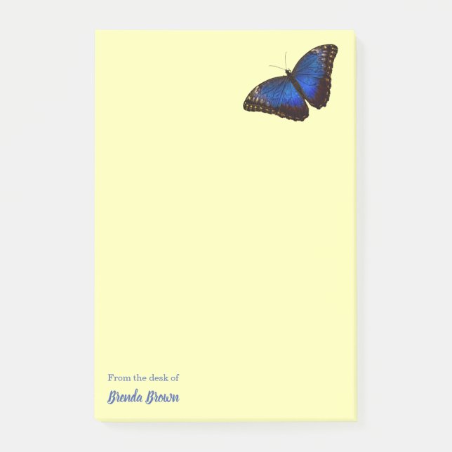 Notas Post-it® Mariposa de Morfo Azul personalizada (Anverso)