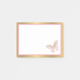 Notas Post-it® Mariposa de negocios Oro Rosa 4x3