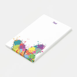 Notas Post-it® Mariposa de pintura de goteo colorida abstracta