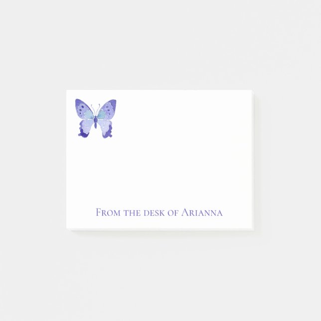 Notas Post-it® Mariposa Mariposa Cubana Mariposa Azul Púrpura Azu (Anverso)