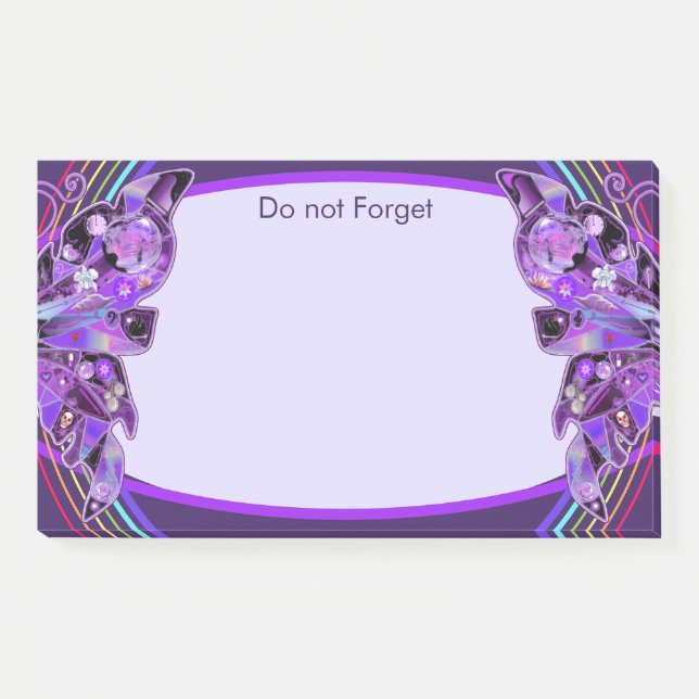 Notas Post-it® Mariposa morada 31 (Anverso)