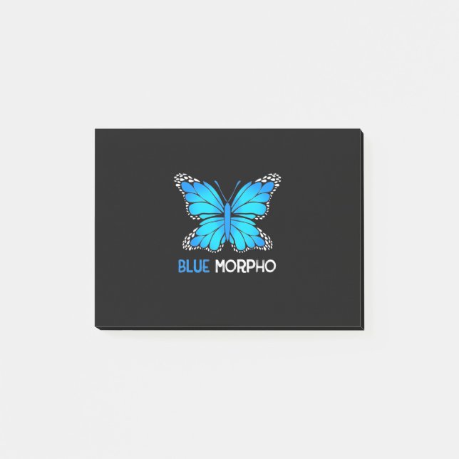 Notas Post-it® Mariposa morfa azul (Anverso)