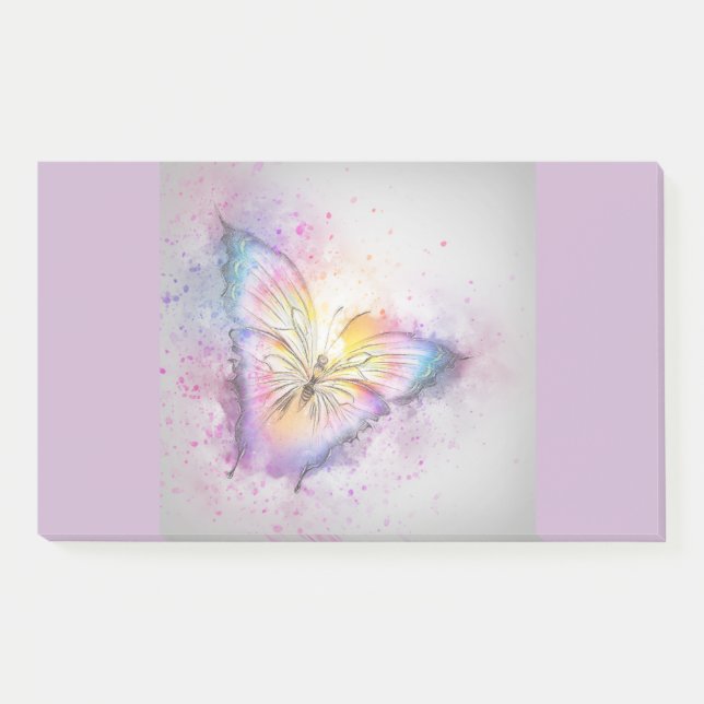 Notas Post-it® Mariposa Pastel (Anverso)
